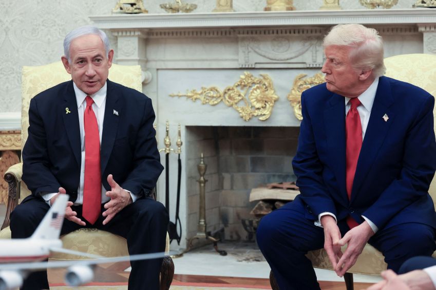 Trump e Netanyahu se reúnem na Casa Branca • 07/04/2025 REUTERS/Kevin Mohatt