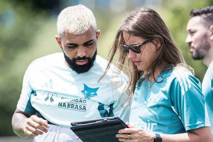 Gabigol no treino pré jogo