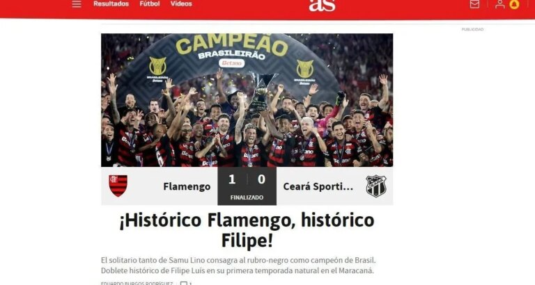 “Histórico”: imprensa internacional repercute título brasileiro do Flamengo