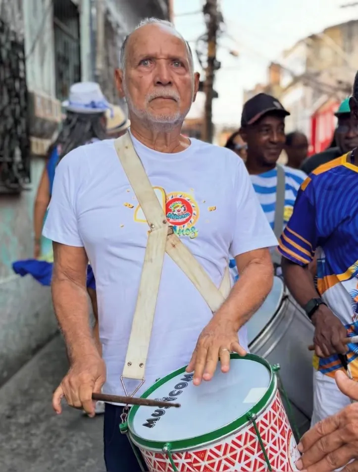 Seu Aniz, durante ensaio na Saúde, em 2026