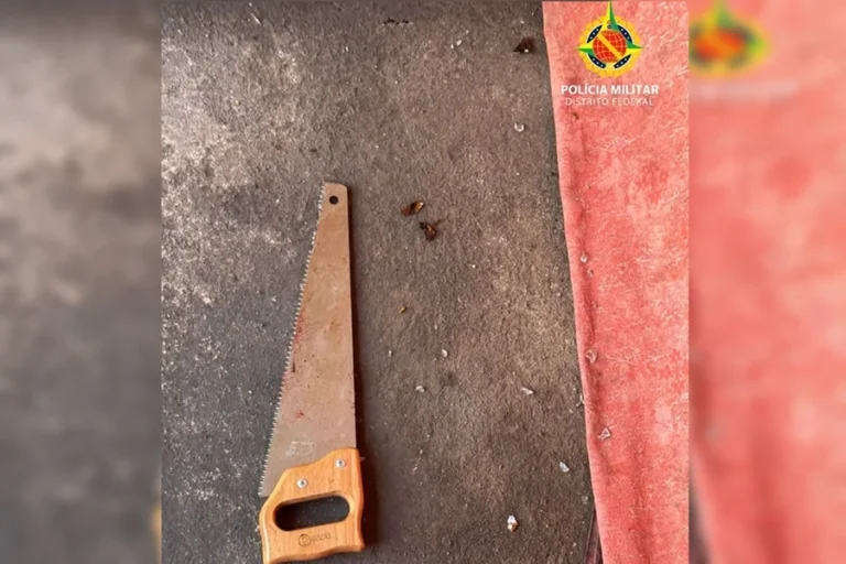 Homem tenta matar mãe com serrote e acaba preso
