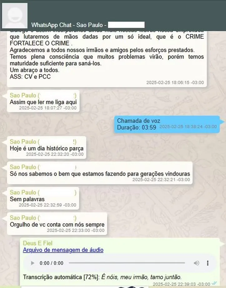 Criminosos celebram trato e falam em 'dia histórico'