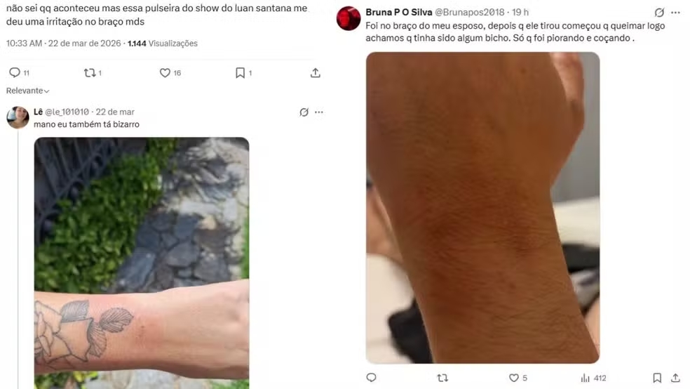 Relatos de fãs no X (antigo Twitter)