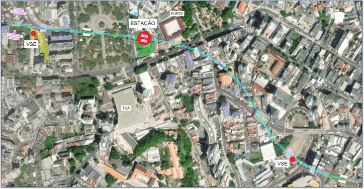 Mapa por onde vai passar o  Tramo IV do metrô de Salvador.