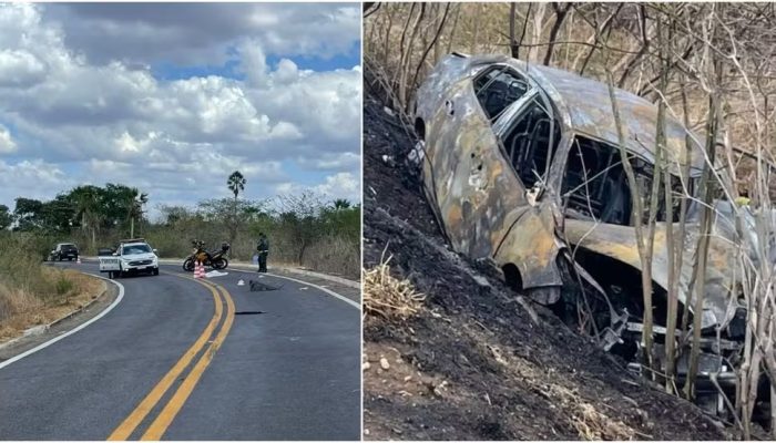 Pai, mãe e casal de filhos morrem em acidente entre