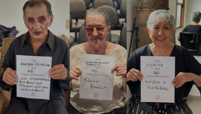 idosos do Retiro dos Artistas fazem pedidos de Natal